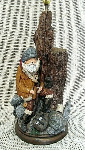 APSIT BROS. of CALIF. "MOUNTAIN MAN / FUR TRAPPER" (22 inch) TABLE LAMP ~ USA