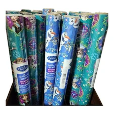 Hallmark~DISNEY FROZEN GIFT WRAP~Wrapping Paper~20 Sq Ft Per Roll