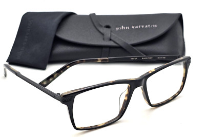   New John Varvatos Reading Glasses V367 UF 55-17 Black Tortoise Frames Readers