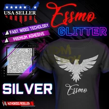 Silver Glitter Heat Transfer Vinyl HTV T-Shirt 10" Roll Iron On /Heat Press DG04