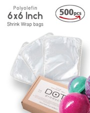 500pcs 6''x 6'' Polyolefin Heat Shrink Wrap Bags nontoxic/odorless