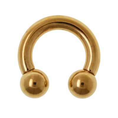 2,5mm TITAN Gold Hufeisen dicker Ring Ohr  Brust Intim Piercing Circular Barbell