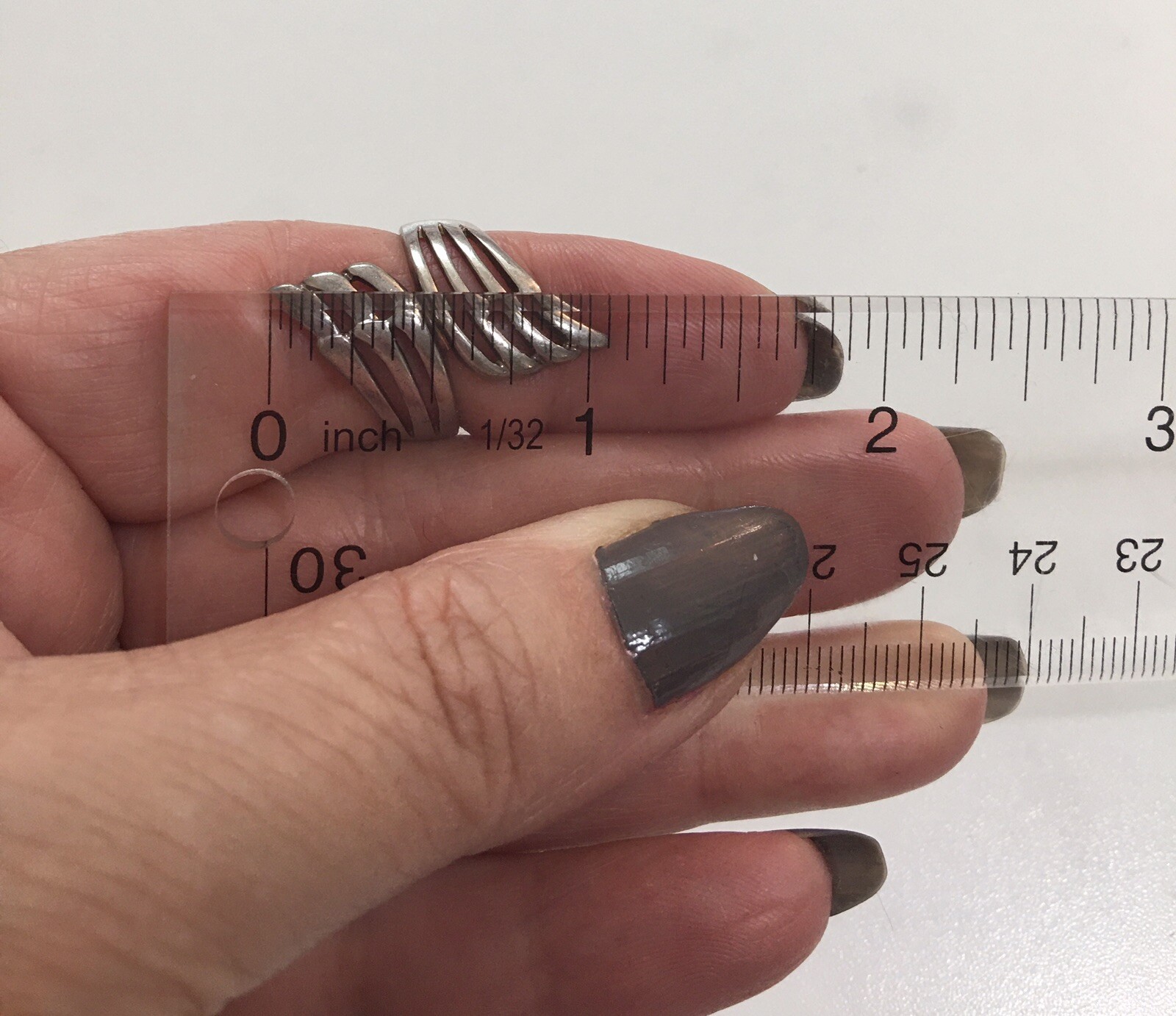 Vintage 925 Solid Sterling Silver Ring Unique Ove… - image 11