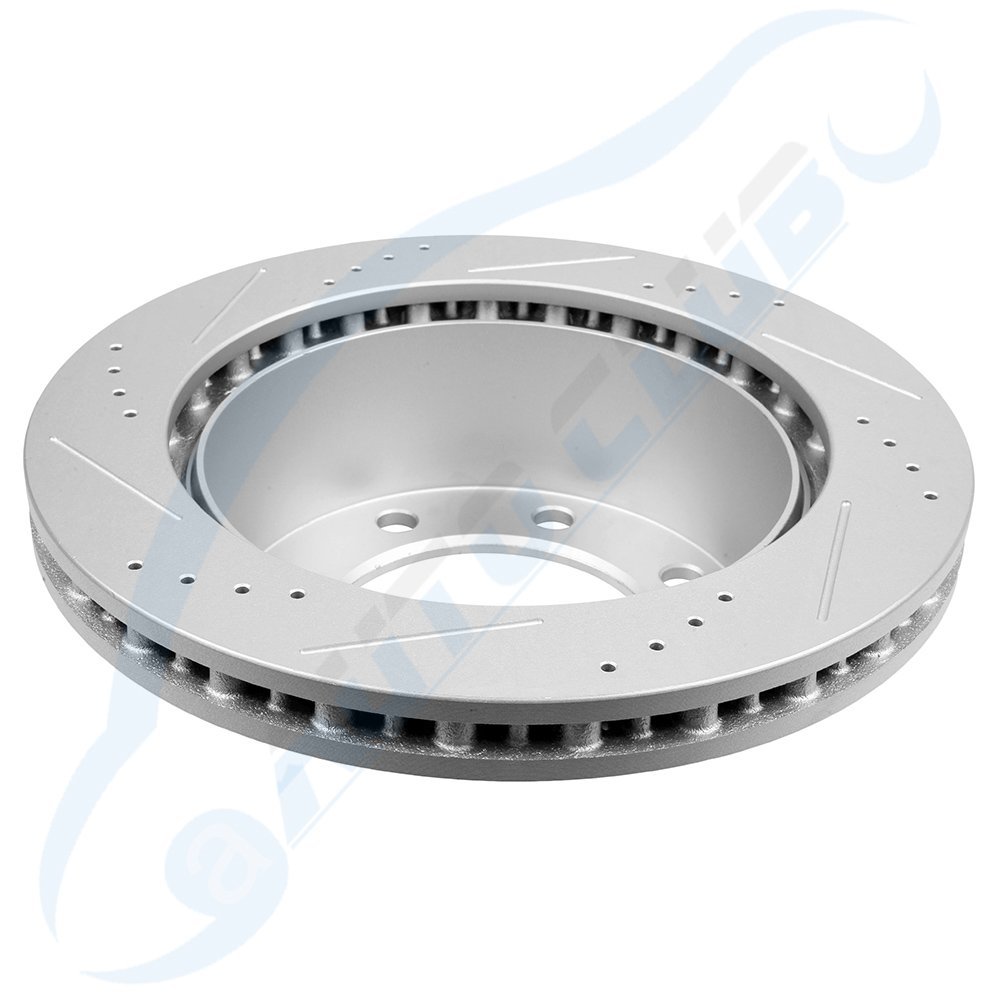 Front Rear drilled And Slotted Brake Discs Rotors Ceramic Pads Kit For