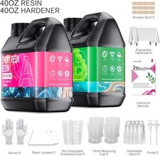 Epoxy Resin Kit 80 oz Crystal Clear Epoxy Resin Bubble Free Anti Yellowing