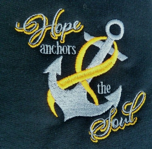 Orange Ribbon ANCHOR SOUL Sweatshirt 4X Melanoma Skin Cancer Black Crew Neck Nw