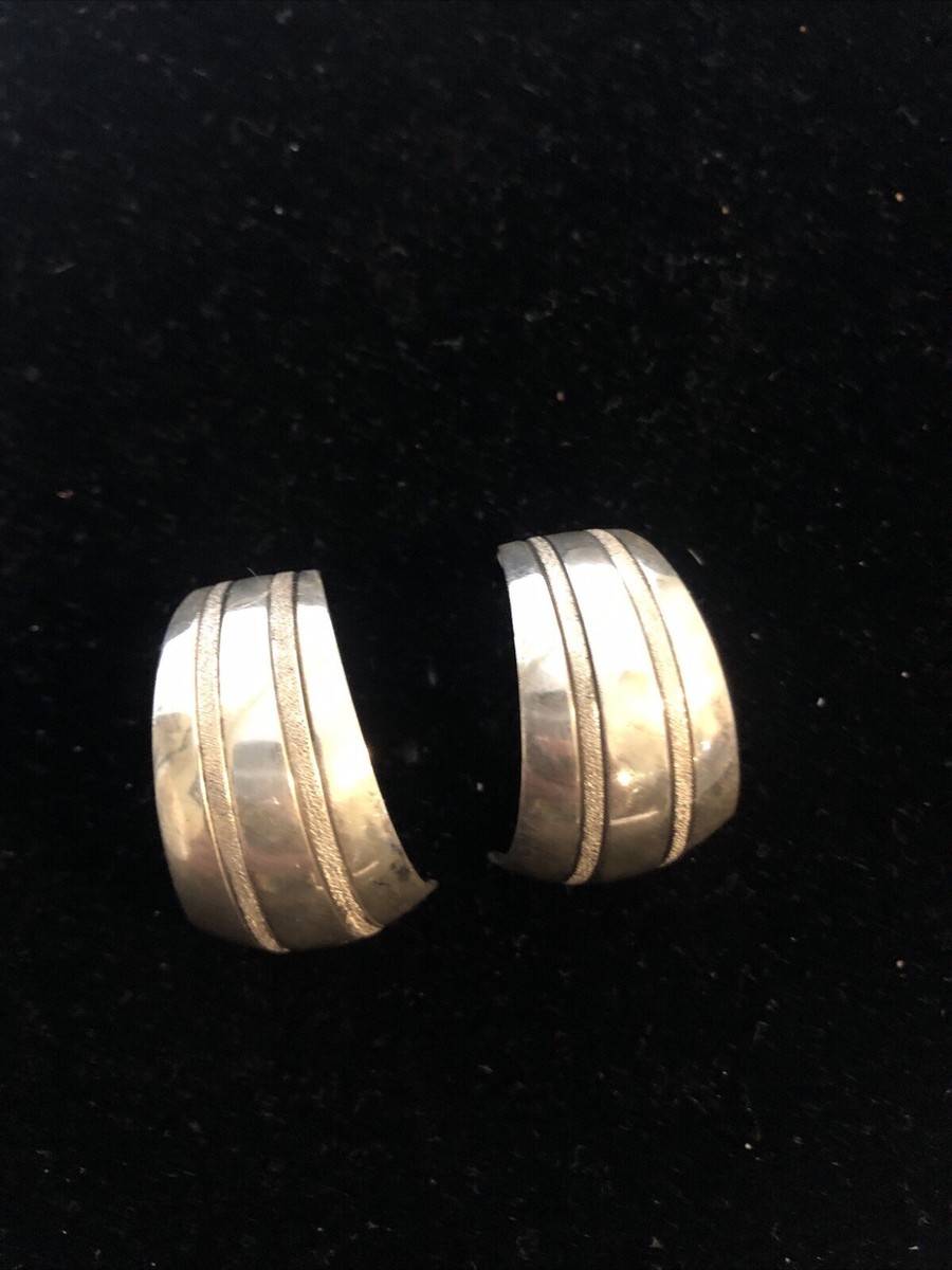 Navajo Artist H&V Thompson   Sterling Sliver Hoops. View 4