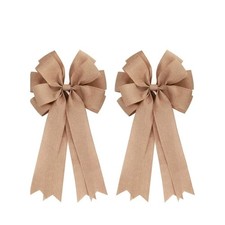 2 Pcs 20 x 10 Inch Large Burlap Bows Farmhouse Wreaths Jute Bow for Gift...