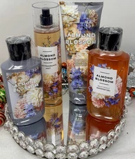 Bath & Body Works Almond Blossom Complete Bundle-Rare, Mist, Cream, Lotion& Gel