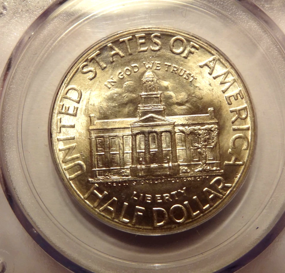 1946 IOWA SILVER COMMEMORATIVE HALF DOLLAR, PCGS MS 65, OGH, APPROVED BY CAC - Image 2 of 3