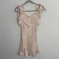 Forever 21 Womens Dress S Pink Balletcore Corset Romantic Tie Ruffle Soft Girl