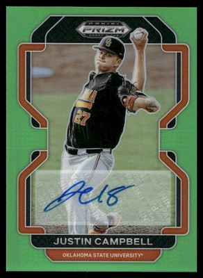2022 Panini Prizm Draft Picks #PDP37 Justin Campbell #PDP37 Lime Green #/23