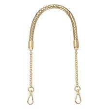 62cm/24.4" PU Leather Braided Purse Strap Light Gold, Light Gold Buckle 
