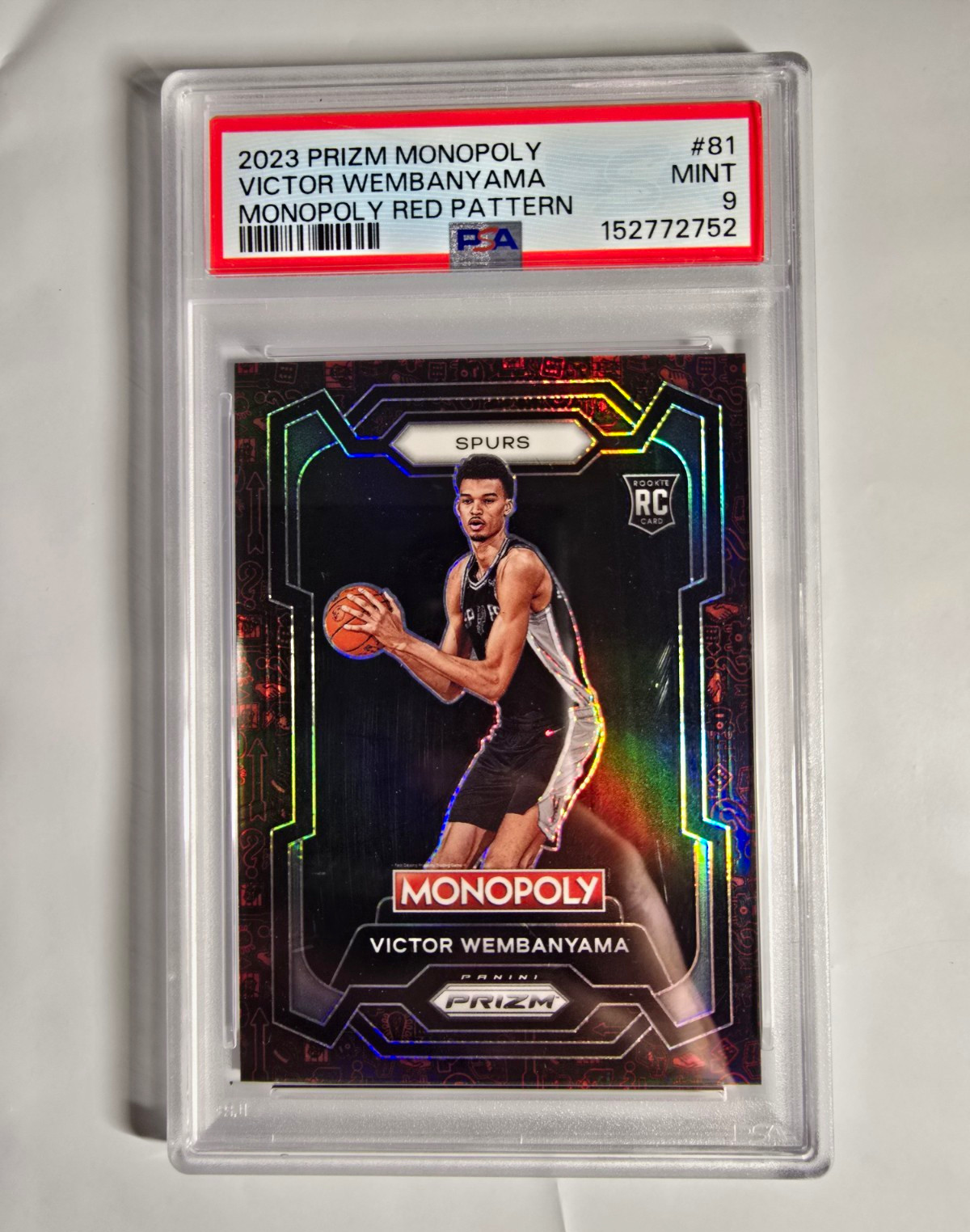 Panini 2023-24 Prizm Monopoly Victor Wembanyama Red Pattern RC #81 Spurs