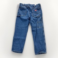 Dickies Jeans Mens 38x30 Carpenter Straight Leg Work Utility Blue Denim Cotton