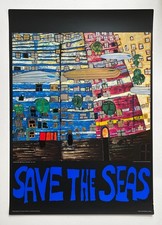 HUNDERTWASSER Save the Seas Kunstdruck Folienprägung Poster artprint vintage Wal