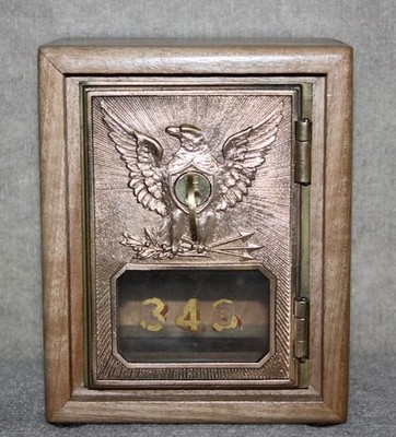 Antique USPS P O Post Office Postal Box Door Bank With Key
