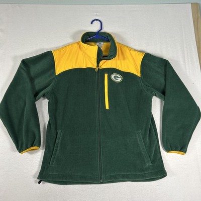 Green Bay Packers Fleece Full Zip Sweater NFL Apparel Mens Large Long Sleeve