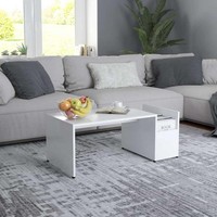 Couchtisch Weiß 90X45X35 Cm Holzwerkstoff
