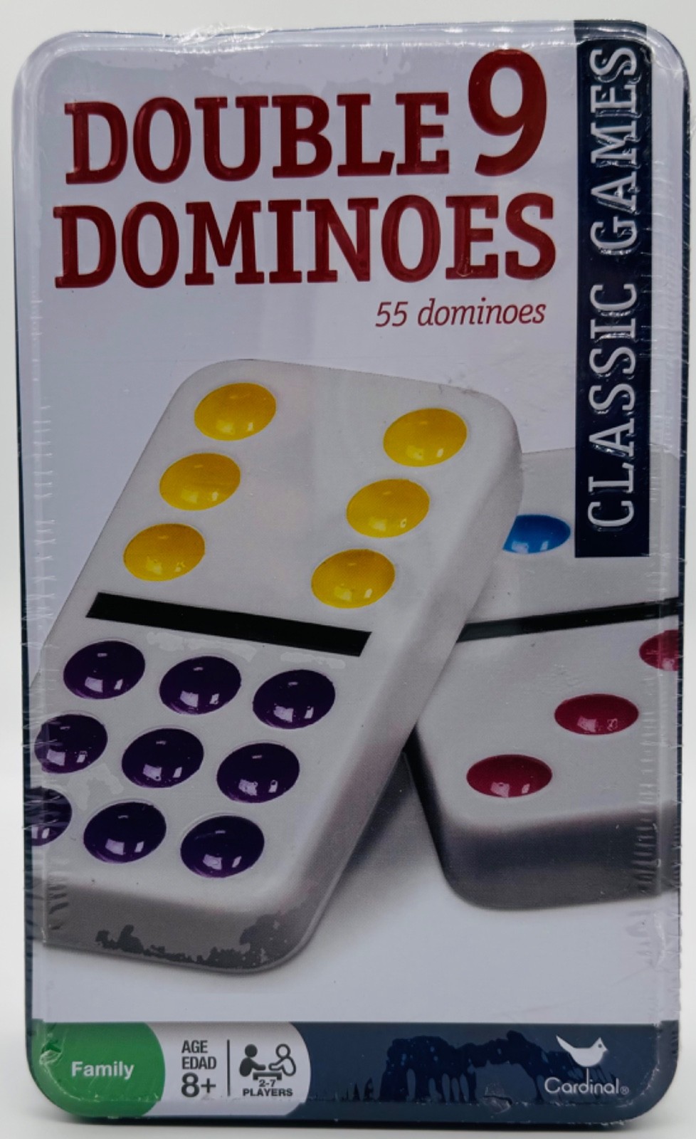 Double Nine Dominoes Collector's Tin Special Color Dot 55 Pcs 1998 - NEW SEALED!
