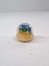 Vintage Collectible Plastic Snow Globe Of Santa Riding Sleigh w/ Christmas Tree