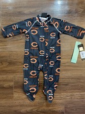 Chicago Bears Official NFL Team Apparel Baby Infant Pajama Sleeper Bodysuit 3-6M