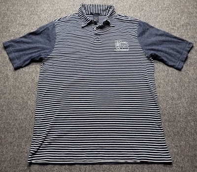 Le Jean De Marithe & Francois Girbaud Mens XL Polo Shirt Striped Navy White
