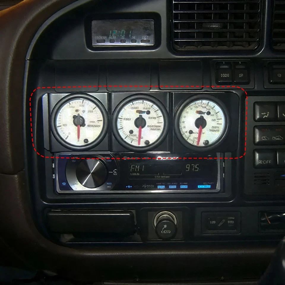 Gauge Pod 52mm 3Hole Single DIN Car Radio Slot Face Triple Meter Panel Mount — 第 2/4 张图片
