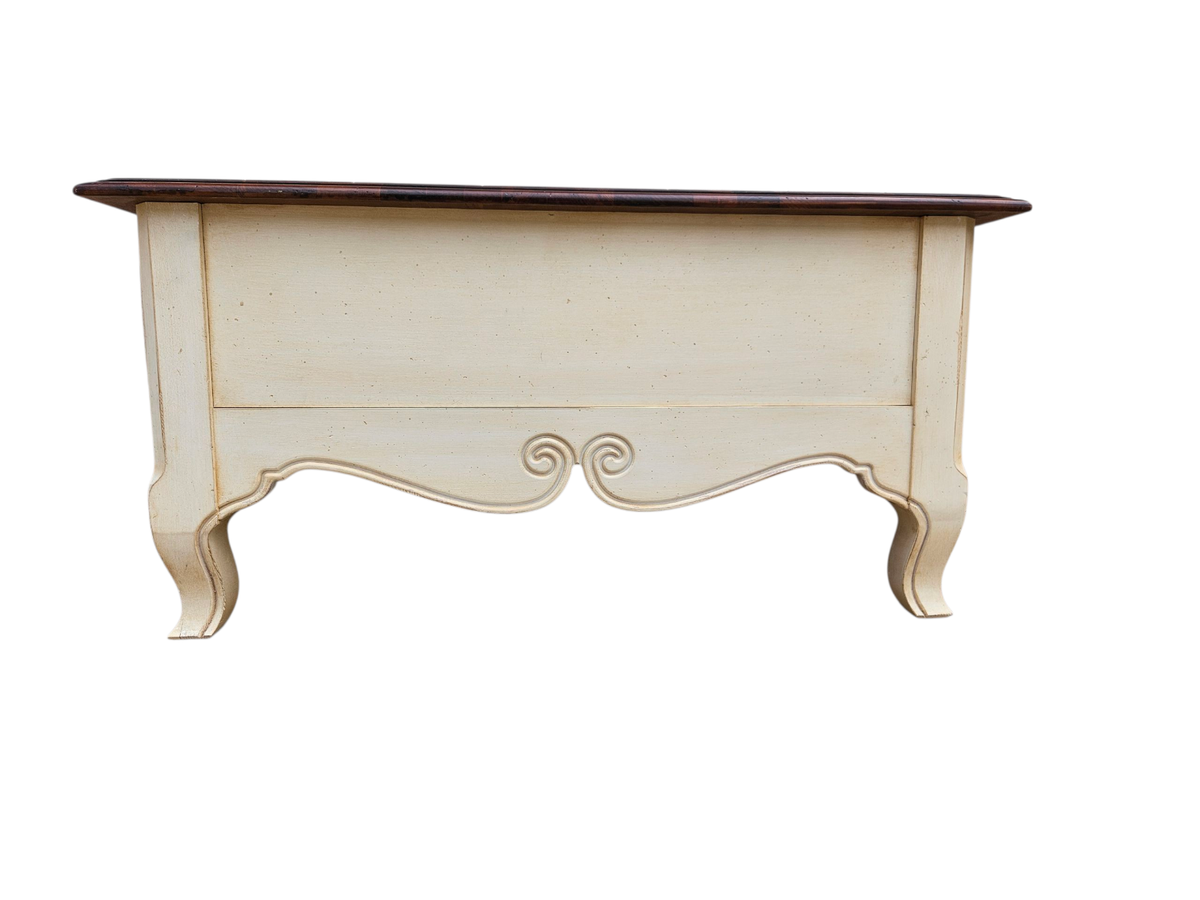 Ethan Allen French Country Coffee Table 4 Drawer Chest Distressed