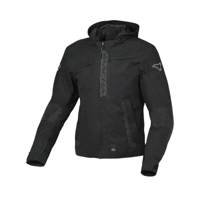 MOTORRADJACKE WASSERDICHT AUS STOFF MACNA RIGGOR BLACK SCHWARZ