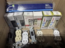 Small Lot Of Switches, 4 Way And 3 Way Switches, Outlets covers and coax plates