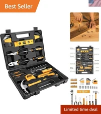 Complete 65-Piece Household Tool Kit with High-Polish Finish and Organized Case