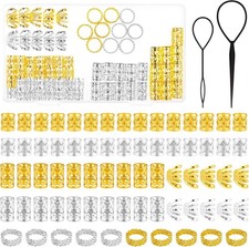 MELLIEX 70 Pieces Dreadlocks Jewellery, Aluminium Hair Rings for Braids, Adjust
