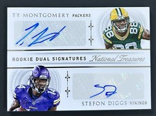 2015 National Treasures Stefon Diggs Rookie Auto 16 /49 Dual Ty Montgomery