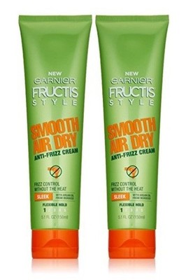 Pack 2 Garnier Fructis Style Smooth Air Dry Anti-Frizz Cream, 5.1 oz