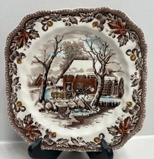 Vintage Johnson Bros COUNTRY LIFE 7 7/8 Square Salad Plates 4 Available-