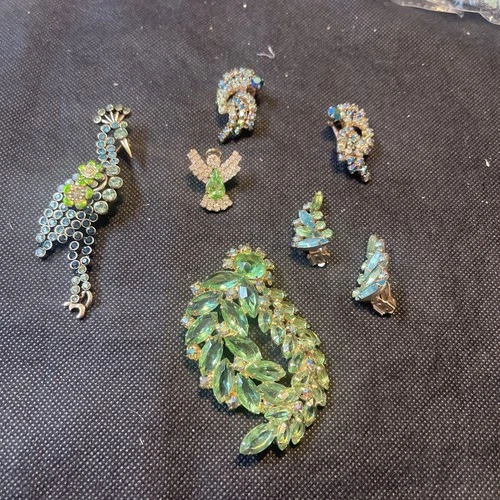 Vintage Costume Jewelry Pins And Earrings. Unique And Conversational