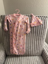 Magnetic Me Pink Ice Cream Magnetic Sleep Gown NB-3 Months Long Sleeve Ruffle