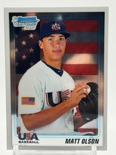 2010 Bowman Draft Picks & Prosects MATT OLSON Chrome Rookie Card USA #BDPP104. rookie card picture