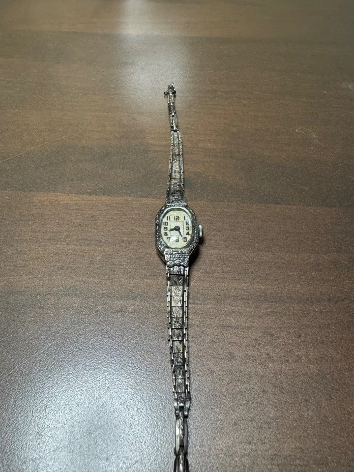 Antike Damenuhr Armbanduhr Silber 800 Jugendstil Art Deco funktioniert - Bild 3 von 4