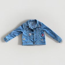 Minnie Mouse Denim Jean Jacket Tutu Couture Girls 4T Embroidered Patches Pockets