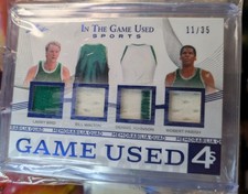 2025 Leaf In The Game Used Celtics Legends Bird Walton Johnson Parrish 11/35