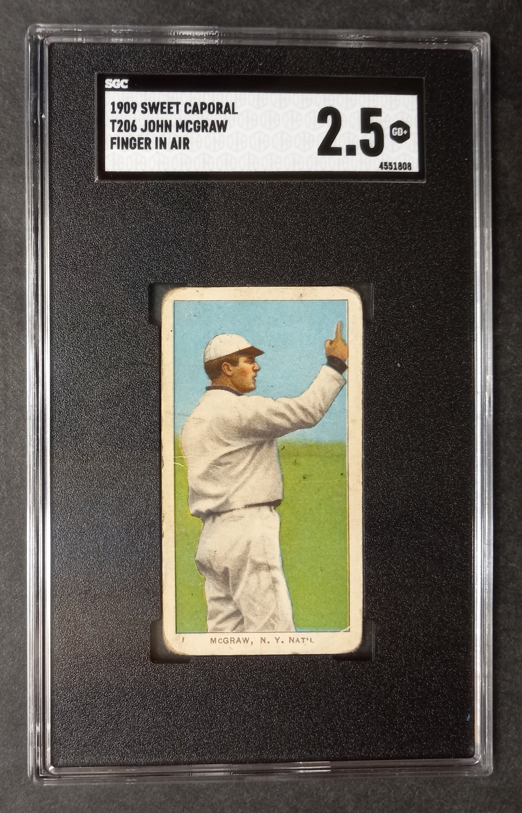 1909-11 T206 - John McGraw - HOF - Sweet Caporal 150/30 - SGC 2.5 GOOD+