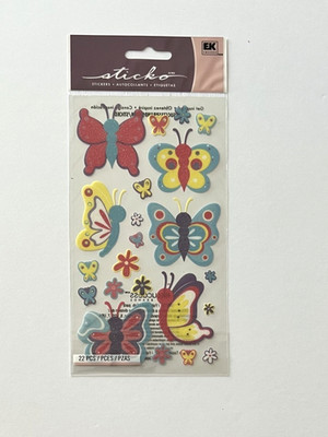 YOU CHOOSE - NEW - STICKO FLOWERS BUGS & BUTTERFLY STICKERS - FREE SHIPPING