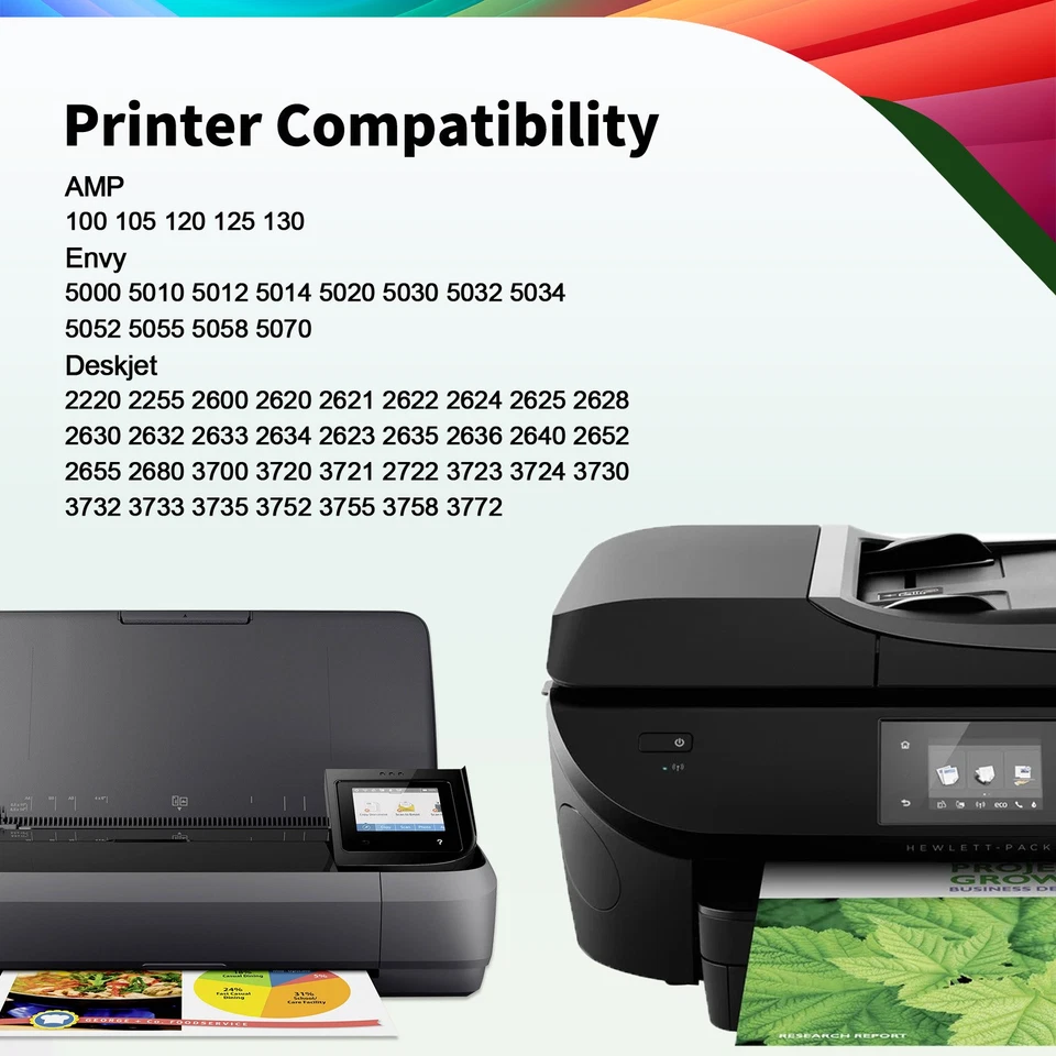 Cartuchos de tinta 65XL 65 para impresora HP ENVY 5010 5052 5055 Deskjet 2600 2652 3755 Foto 2 de 4