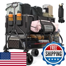 OutLitt Double Decker Wagon Heavy Duty Collapsible, 600LBS 400L Capacity DDWC001