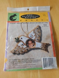 Vintage  New Dove stitch & fill beading ornament  or pin kit