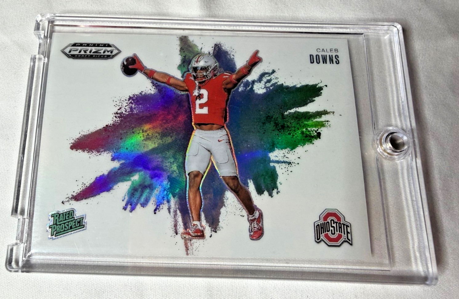 CALEB DOWNS 2025 Panini Prizm Draft Picks Color Blast SSP- Ohio State - Cowboys
