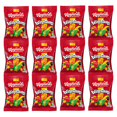 Maynards Wine Gums Bag 130G (Pack of 12)