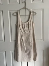 J Crew Suiting NWT Factory Cotton Shift Dress Pockets Sleeveless Women Sz 6 Tan
